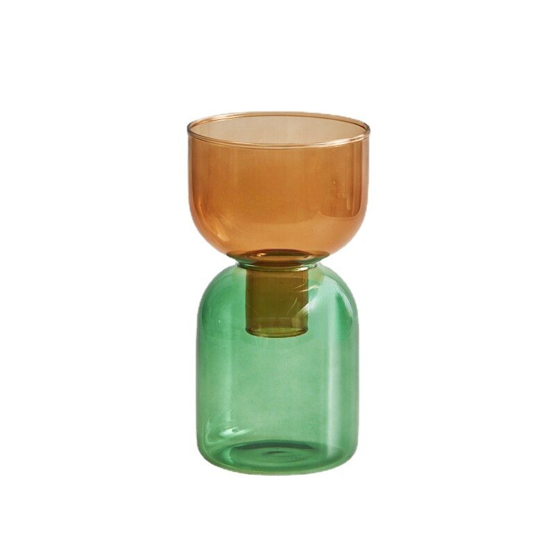 Two Piece Mini Bud Vase Terrarium Set - Glass Modern Design