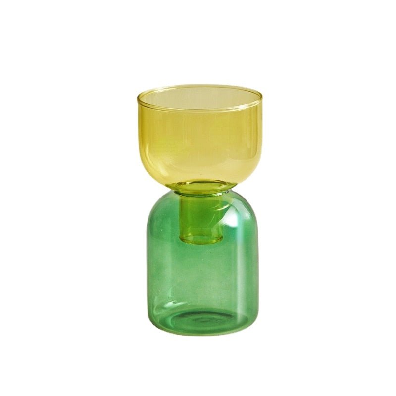 Two Piece Mini Bud Vase Terrarium Set - Glass Modern Design