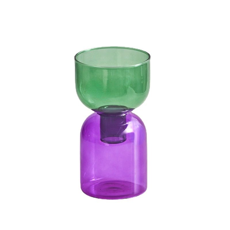 Two Piece Mini Bud Vase Terrarium Set - Glass Modern Design