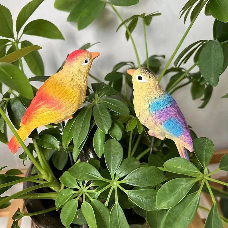 Two Piece Set Of Bird Figurines in Durable Resin Style