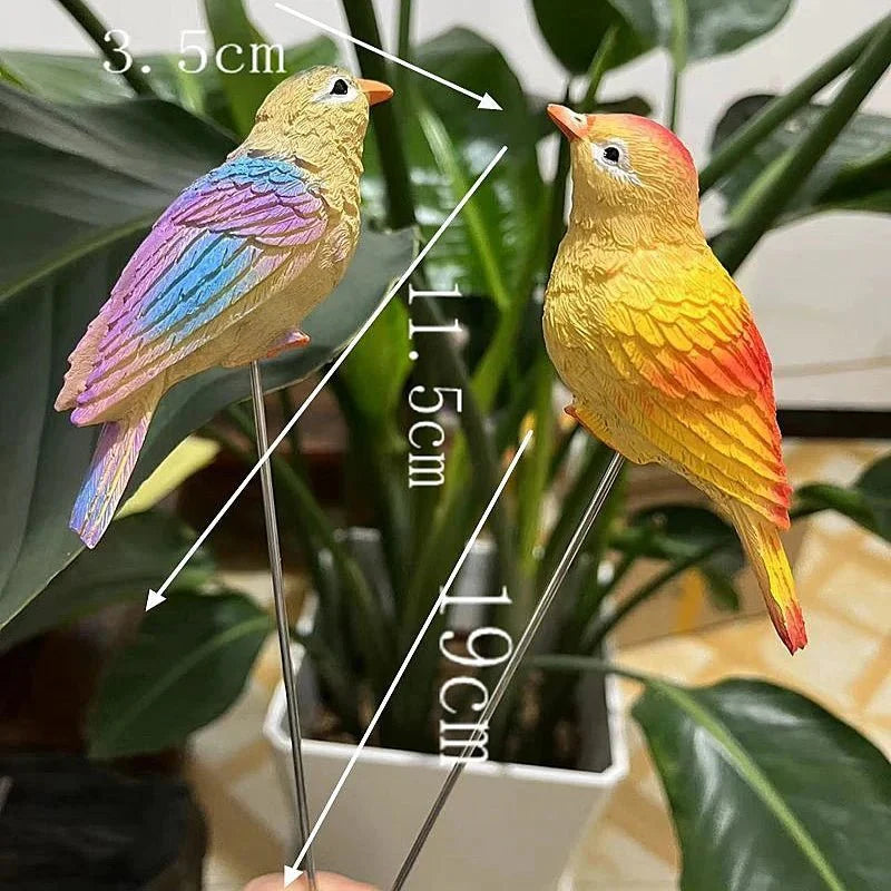 Two Piece Set Of Bird Figurines in Durable Resin Style