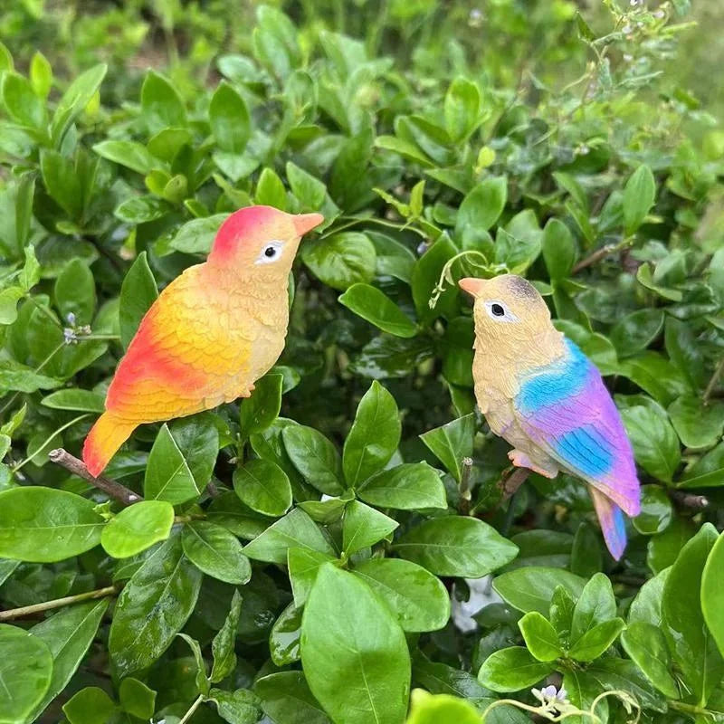 Two Piece Set Of Bird Figurines in Durable Resin Style