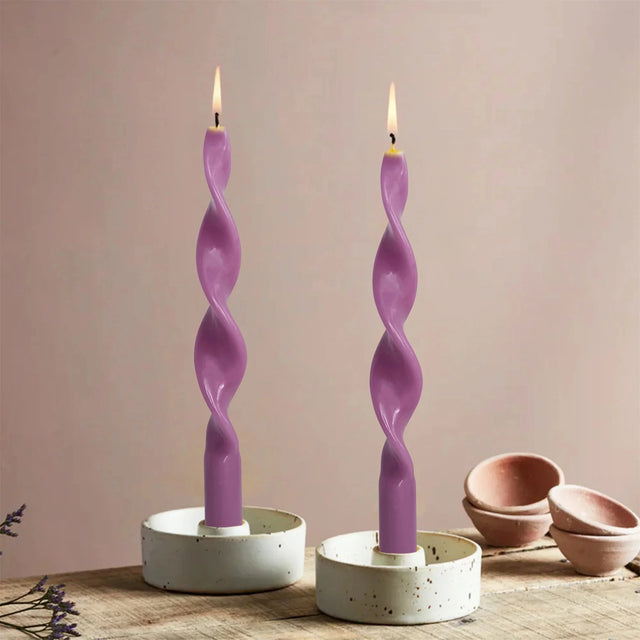 Two Piece Twisted Tapered Candle Set
