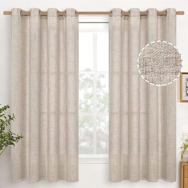 Japanese Style Linen Luxury Curtains with Grommet Design