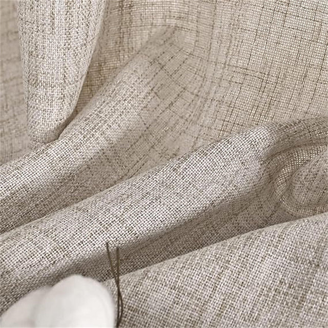 Japanese Style Linen Luxury Curtains with Grommet Design