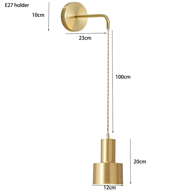 Golden Design Hanging Bedside Lamp - USB Rechargeable Dragon