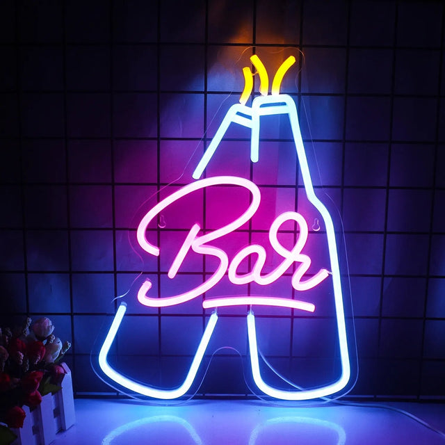 Cocktails & Beer LED Neon Sign – Vibrant USB-Powered Bar & Party Décor