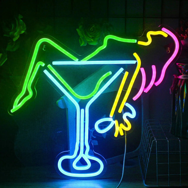 Cocktails & Beer LED Neon Sign – Vibrant USB-Powered Bar & Party Décor