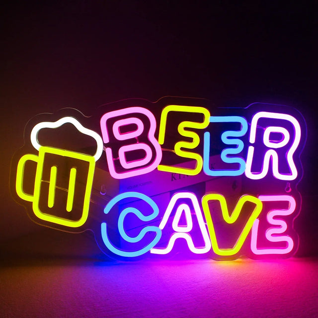 Cocktails & Beer LED Neon Sign – Vibrant USB-Powered Bar & Party Décor