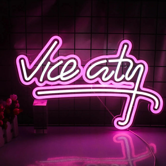 Vice City – Pink LED Neon Sign for a Bold & Retro Aesthetic