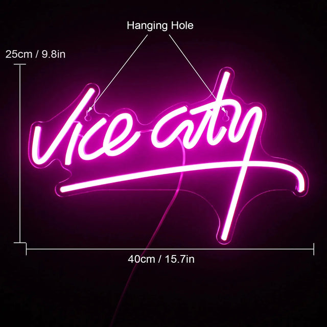 Vice City – Pink LED Neon Sign for a Bold & Retro Aesthetic