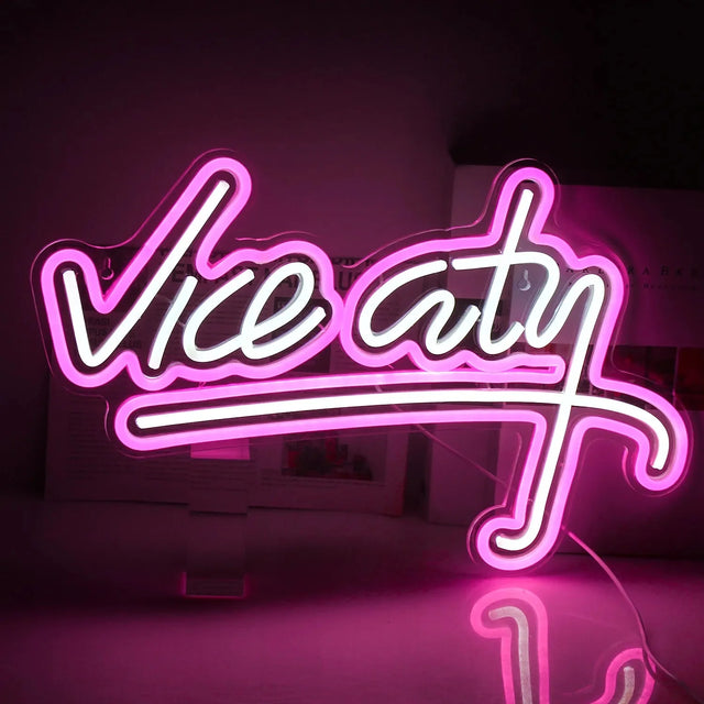 Vice City – Pink LED Neon Sign for a Bold & Retro Aesthetic