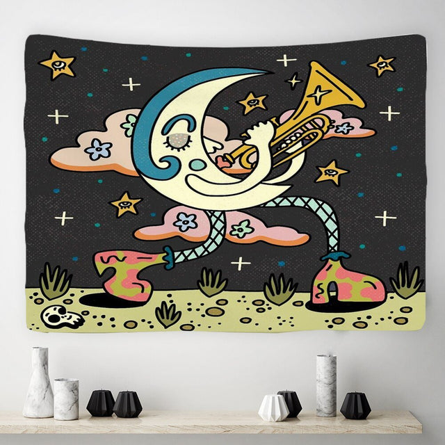 Vintage Psychedelic Rock Hip Hop Tapestry 100% Polyester