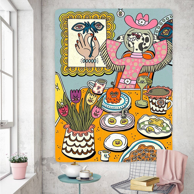 Vintage Psychedelic Rock Hip Hop Tapestry 100% Polyester