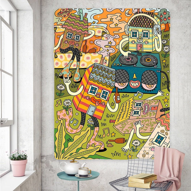 Vintage Psychedelic Rock Hip Hop Tapestry 100% Polyester