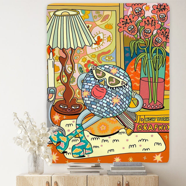 Vintage Psychedelic Rock Hip Hop Tapestry 100% Polyester