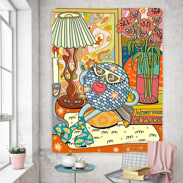 Vintage Psychedelic Rock Hip Hop Tapestry 100% Polyester