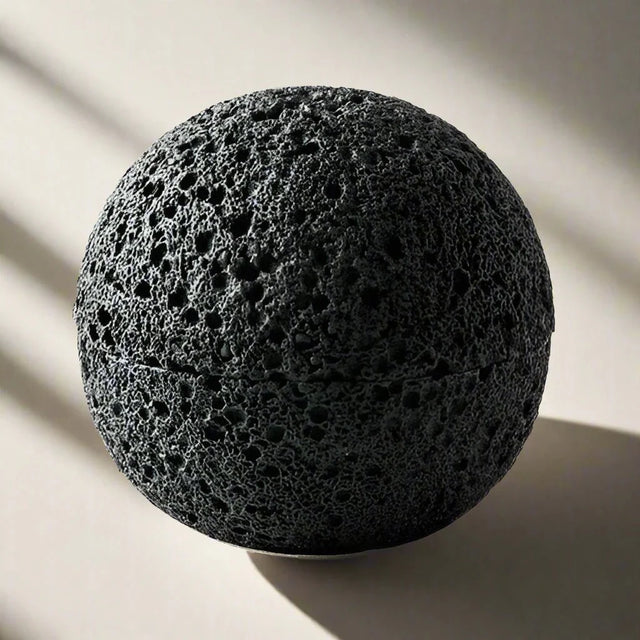 Quirky Black Volcanic Stone Bowl - Elegant Porcelain Centerpiece