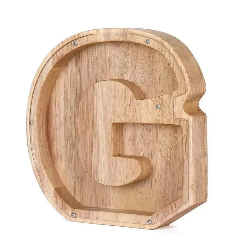 Wooden Alphabet Letters Initial Piggy Bank Personalized Decor