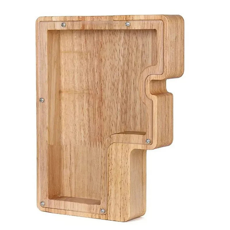 Wooden Alphabet Letters Initial Piggy Bank Personalized Decor