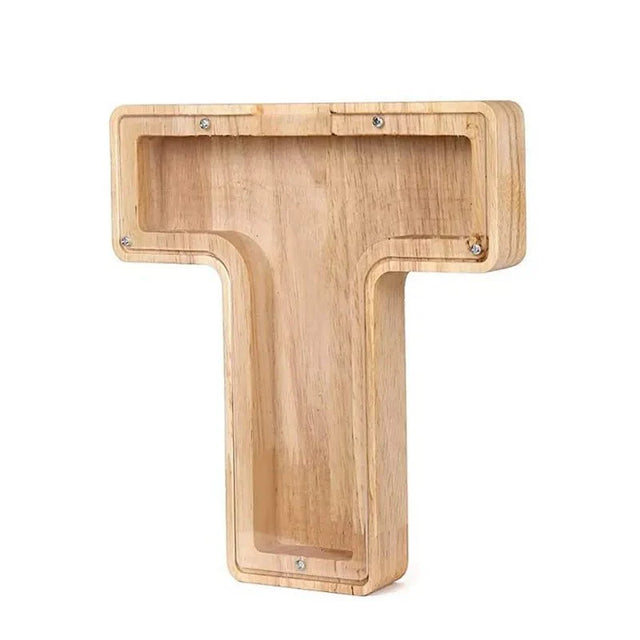 Wooden Alphabet Letters Initial Piggy Bank Personalized Decor