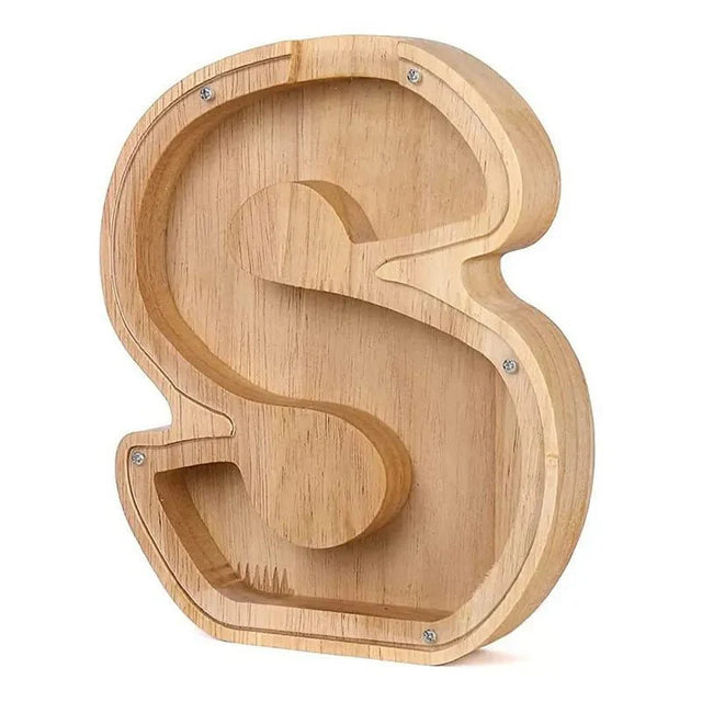 Wooden Alphabet Letters Initial Piggy Bank Personalized Decor