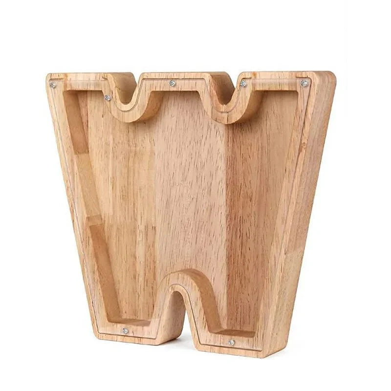 Wooden Alphabet Letters Initial Piggy Bank Personalized Decor