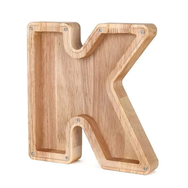 Wooden Alphabet Letters Initial Piggy Bank Personalized Decor