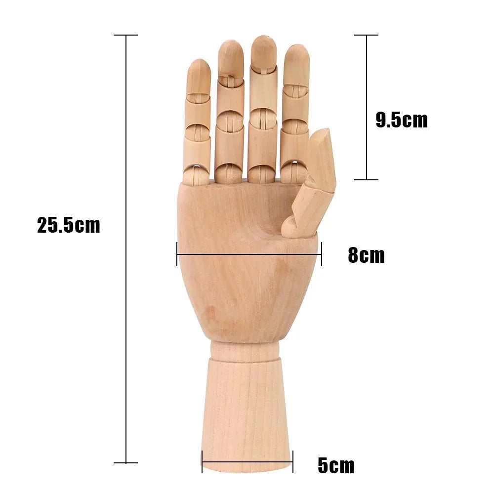 Wooden Movable Hand Model 25cm Modern Art Reference