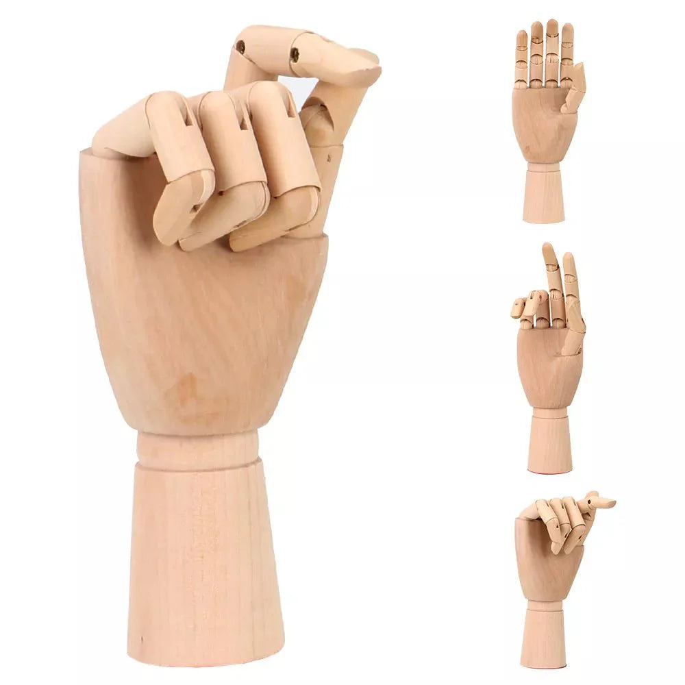 Wooden Movable Hand Model 25cm Modern Art Reference