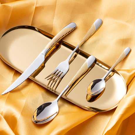  Ferran Diagonal Textured Stainless Steel Cutlery Set-2