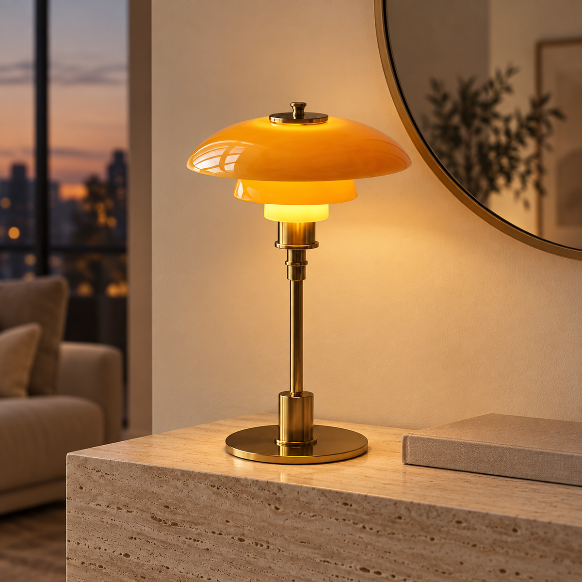 Nordic Glass Table Lamp – Minimalist LED Light for Home