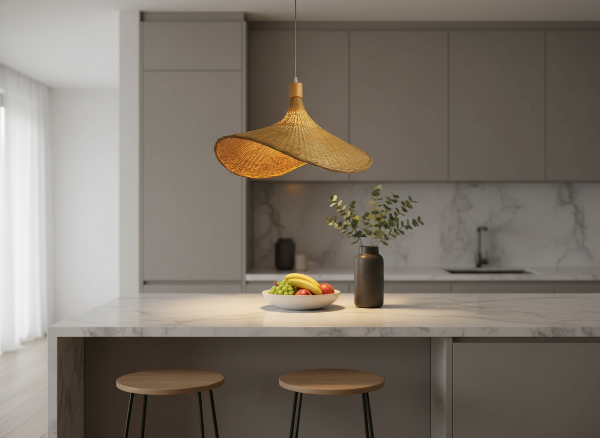 Hand-Woven Bamboo Pendant Hanging Lamp