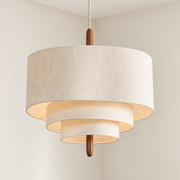 Japandi fabric pendant light in a warm living space – primary shopping image
