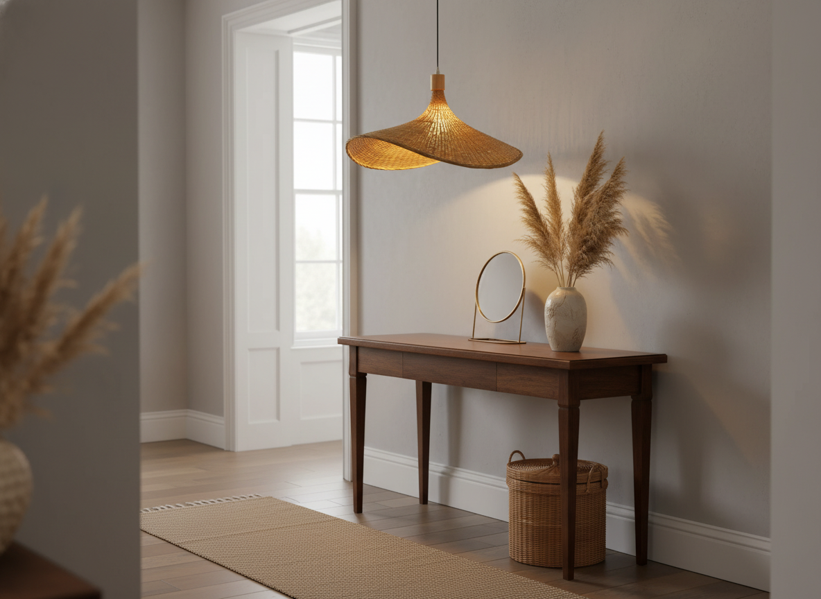 Hand-Woven Bamboo Pendant Hanging Lamp
