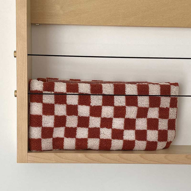 Ownkoti Checkerboard Plaid Colorblock Bath Towel Set-3