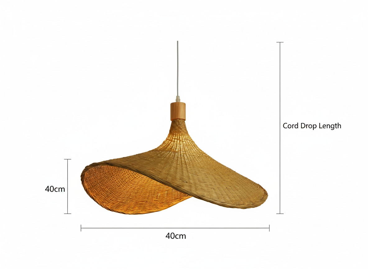 Hand-Woven Bamboo Pendant Hanging Lamp
