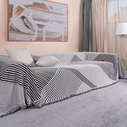 Black Geometric Reversible Sofa Cover - Modern, Stylish & Durable Sofa Protection