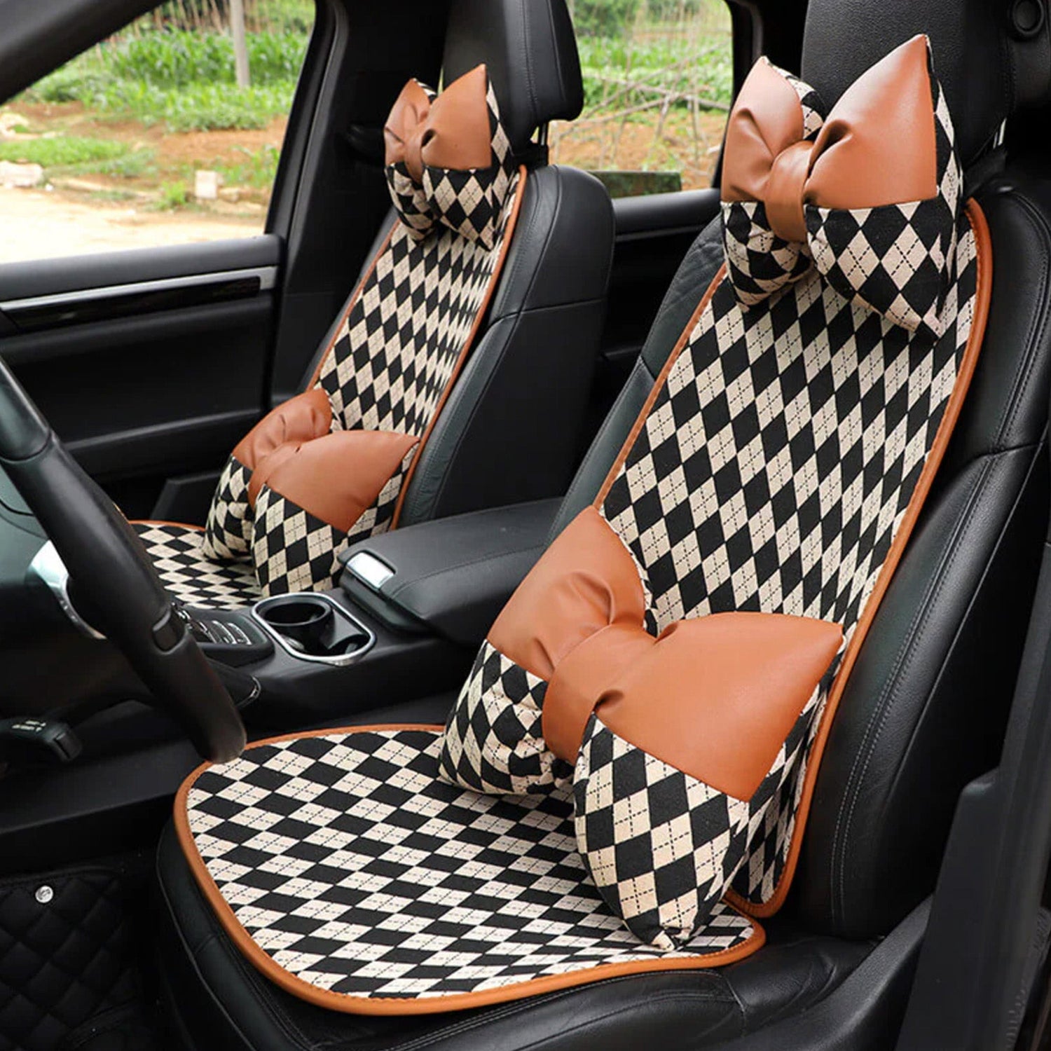 Classic Rhombus Dog Car Seat Cover – Stylish, Durable & Non-Slip