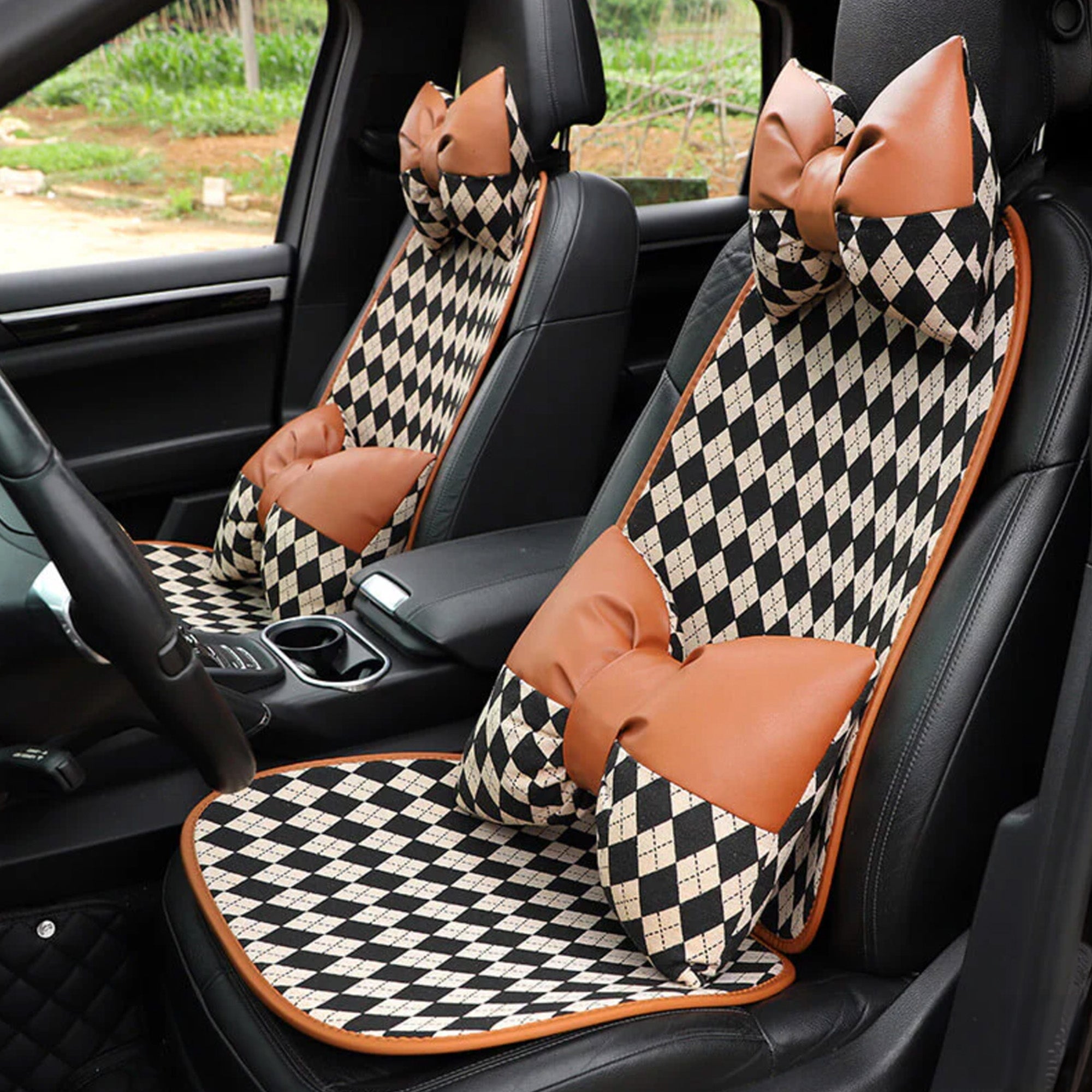 Classic Rhombus Dog Car Seat Cover – Stylish, Durable & Non-Slip
