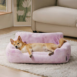 Dreamy Rainbow Plush Dog Sofa Bed Ultra Soft Cozy Washable