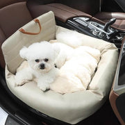 Faux Leather Dog Car Seat Bed – Waterproof, Secure & Comfortable