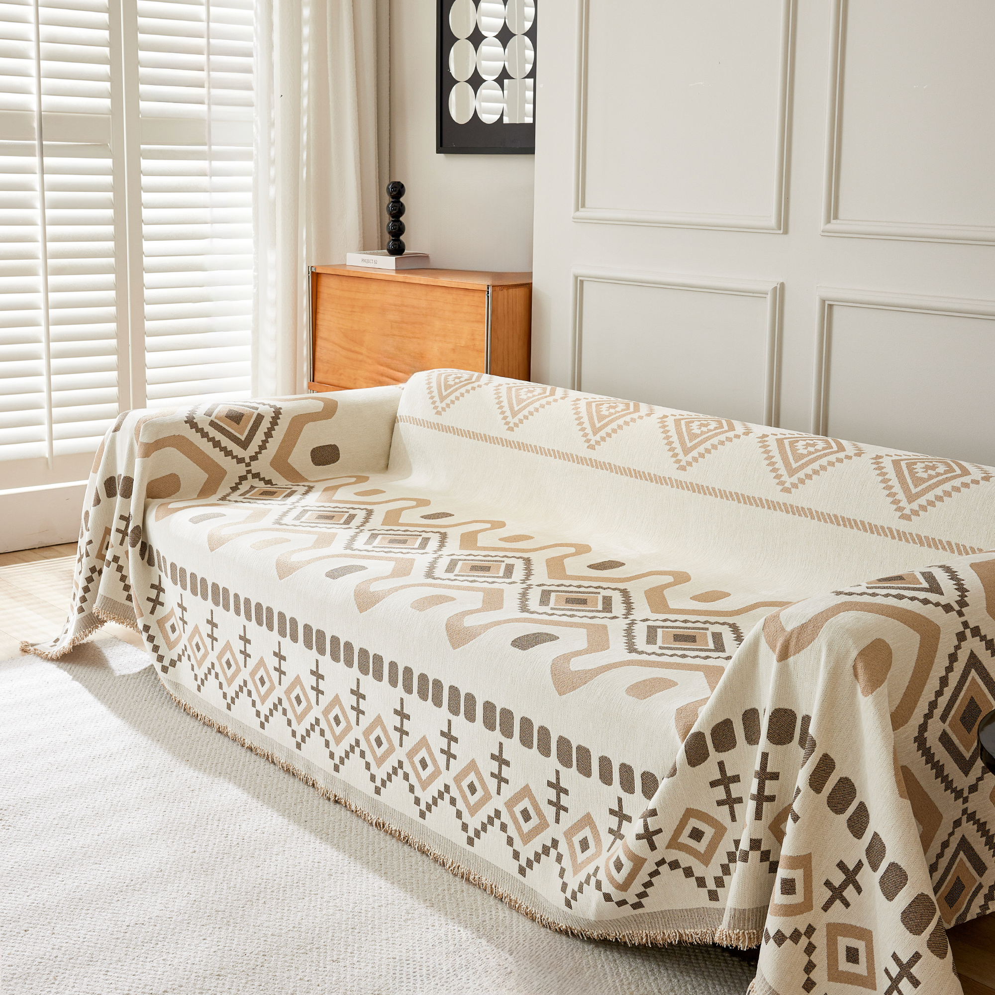 Geometric Boho Sofa Cover - Modern, Stylish & Durable Sofa Protection