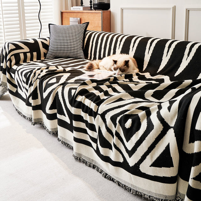 Geometric Boho Style Sofa Cover - Modern, Stylish & Durable Sofa Protection