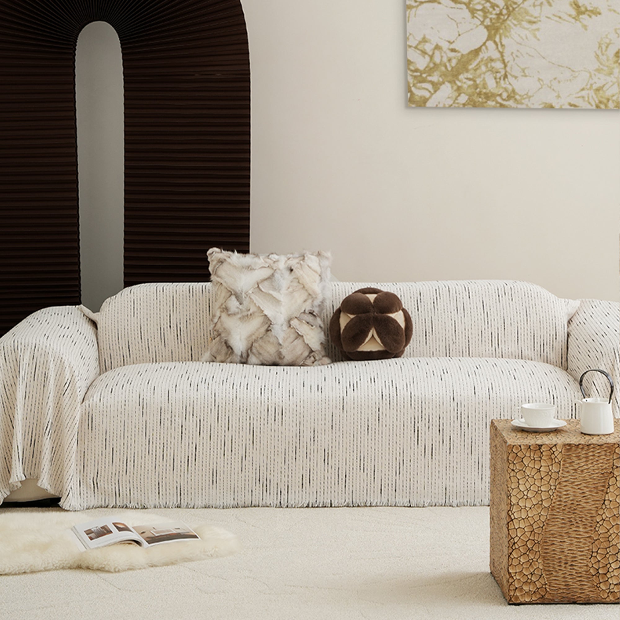 Jacquard Chenille Sofa Cover - Modern, Stylish & Durable Sofa Protection