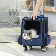 Pet Travel Trolley Case – Foldable, Breathable, and Easy to Carry