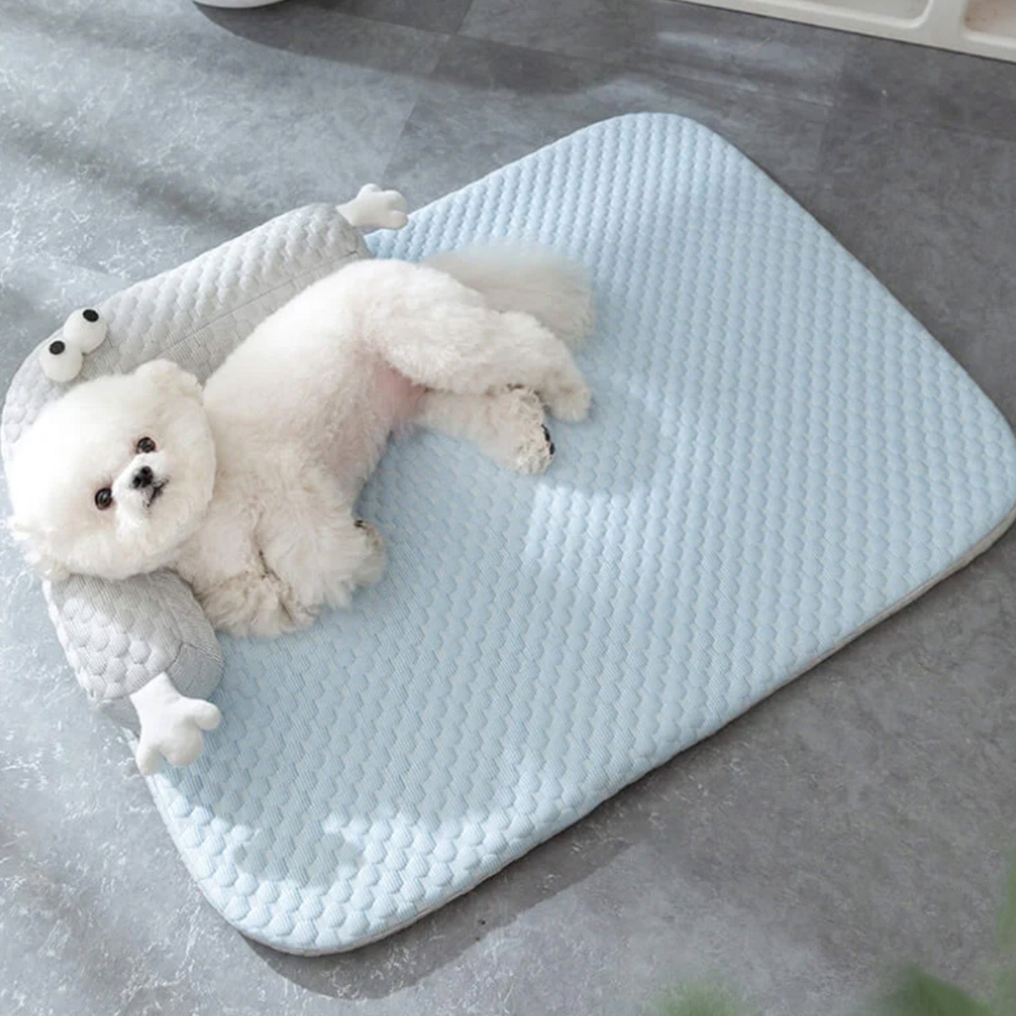 Cooling Pet Bed with Neck Guard Breathable Supportive Washable