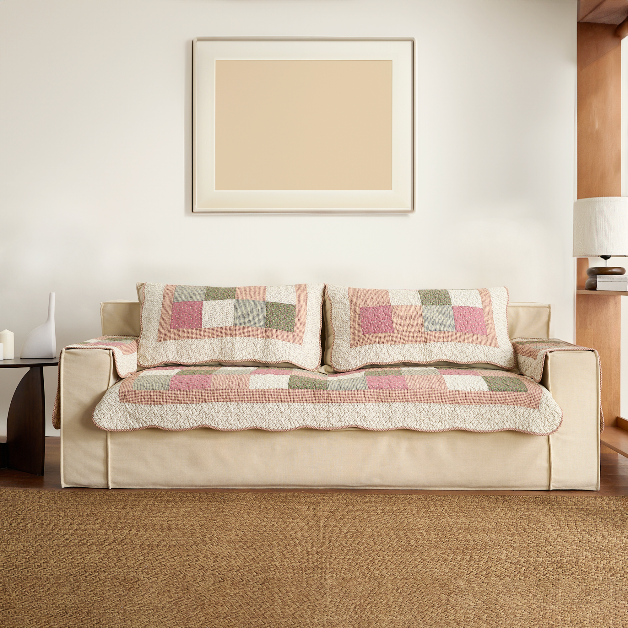 Washable Whimsy Quilted Sofa Cover  - Modern, Stylish & Durable Sofa Protection