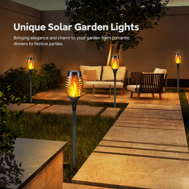 Solar Flickering Flame pathway Garden Lights