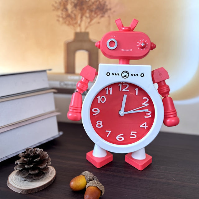 Fun Cartoon Robot Alarm Clock with Sleep Timer for Kids
